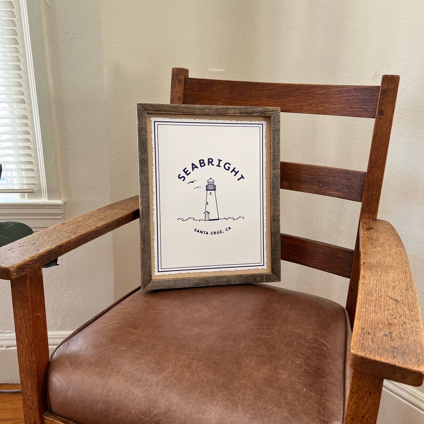 Seabright Beach, Santa Cruz, CA poster featuring Walton Lighthouse