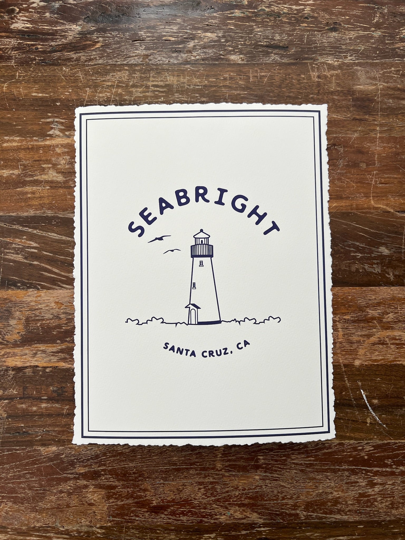 Seabright Beach, Santa Cruz, CA poster featuring Walton Lighthouse